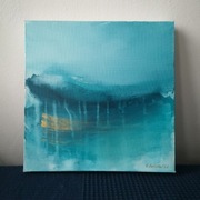 Obraz ręcznie malowany na płótnie 29x29 cm - abstrakcyjny pejzaż