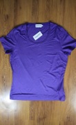 T-shirt KappAhl r. 42/44 damski fioletowy krótki rękaw wiskozowy nowy 