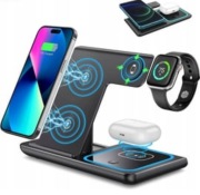 Ładowarka indukcyjna magnetyczna do IPHONE 12 13 14 15 APPLE iWATCH 3w1 15W