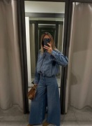 ZARA KOMPLET JEANS NIEBIESKI BLOG R.XS/34 NOWY!