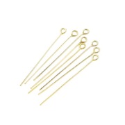 SZPILKI HACZYKI DO BIŻUTERII Pozłacane 14K, 0,6x45 mm, 10 szt.