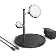 Ładowarka indukcyjna bezprzewodowa Anker MagGo 3w1 15W Qi2 Czarna, stan BDB