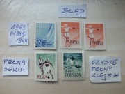5szt. znaczki pełna seria Fi 941 BŁĄD Polska 1959r. PRL SPORT czyste **