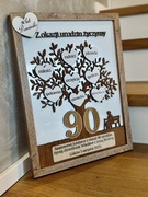 Prezent dla Babci PERSONALIZOWANE DRZEWO 40x30 cm grawer urodziny jubileusz