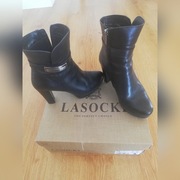 Botki czarne skórzane Lasocki 38 