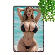 Plakat - Kobieta w Bikini (metalowy znak Roz. 20x30)