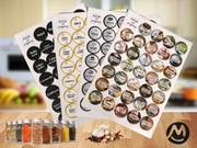 Naklejki na przyprawy, zioła i produkty sypkie. Aż 175 sztuk w zestawie.