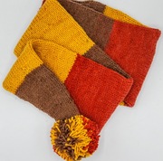 Czapka Szalik Krasnal z pomponem brązy i rudości