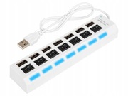 Rozgałęźnik usb hub 7 gniazd biały