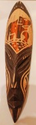 maska afrykańska drewniana szaman alien bogato zdobiona płaskorzeźba 