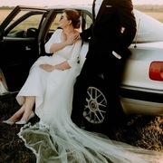 Suknia ślubna ivory atłas elegancka plus size