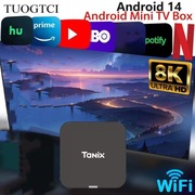 Super Mini Android 14 TV Box Tanix 4 rdzeniowy procesor Hdmi AV USB