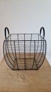 koszyk druciany czarny 25x20cm, wys. 25cm
