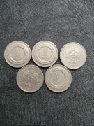 5x 1 złoty 1995r.