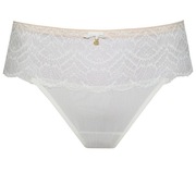 Stringi Samanta Charlotte C400 r. S, białe, włoska koronka w ornament