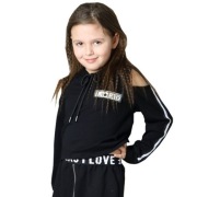 Bluza czarna z rozcięciem  110/116