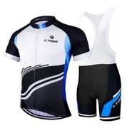 KOMPLET KOLARSKI MĘSKI Z WKŁADKĄ ŻELOWĄ X-TIGER Spodenki koszulka 2XL XXL