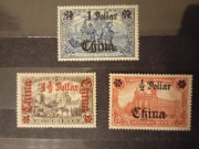 Znaczki Poczta niemiecka w Chinach 3szt MI 44*, 45*, 46*