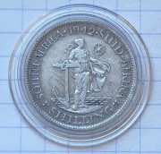 #3141 RPA 1 szyling 1942 Srebro rzadka 