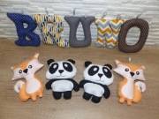 Literki szyte, bawełniane z imieniem dziecka