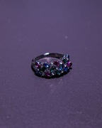 Obrączka pierścionek 21mm kolor srebrny