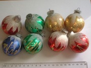 stare szklane bombki choinkowe średnie 8 szt. West Germany RFN Niemcy