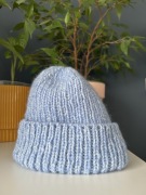 Wełniana czapka handmade Sky