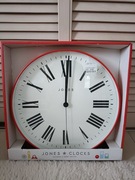 Zegar ścienny czerwony 35 cm nowy Jones 