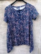 Bonprix asymetryczna bluzka, t-shirt z koronką i haftami 36/38