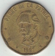 Dominikana 1 peso 1992 - 25 mm nr 1 - stary typ