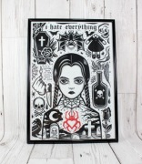 NOWY wyjątkowy obraz Wednesday Addams gothic gotycki czarny prezent