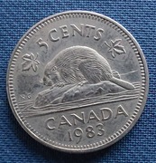 Moneta Kanada 5 centów 1983