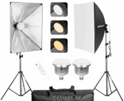 2 X Kompletny zestaw fotograficzny oświetleniowy LED 85W E27 SOFTBOX