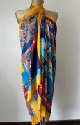 Jedwabna Chusta szal pareo sarong 180 cm x 90 cm plaża wakacje 