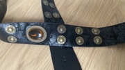 Nowy pasek damski, brązowy z bursztynami, 1 pasek = 3 zł