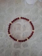 Bransoletka handmade z naturalnych kamieni hematyt karneol 