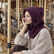 Ręcznie robiona balaclava miękki kapturokomin z alpaki i merynosa