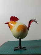 Metalowy kogut, figurka.