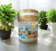 Klocki drewniane samochody pojazdy dla dzieci układanka