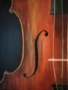 Skrzypce, obraz ręcznie malowany 