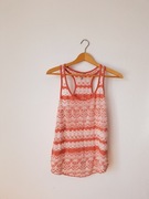 Top Big Star 36 S bokserka ornamenty pomarańczowa biała bluzka letnia