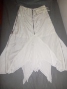 Piękna biała asymetryczna spódnica maxi avantgarde apocalyptic vintage 