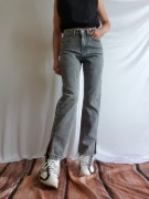 Mom Jeansy z Rozciętą Nogawką Wysoki Stan Szare Nasty Gal XXS 32