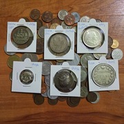 Zestaw ponad 100 Starych Monet Polska IIRP Żaglowiec Rosja Rubel Talar