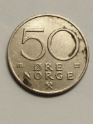 Sprzedam monetę Norwegia 50 ore 1977r.
