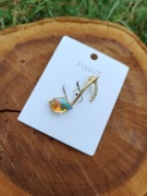 Broszka złota nutka diamenty ,cyrkonie  