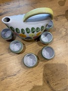 Ceramiczny dzbanek, zestaw z dekorem