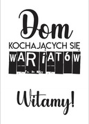 Obraz z napisami, plakat w ramie A4. Salon, sypialnia