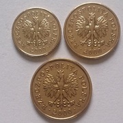 1, 2, 5 groszy 2000 r. - st. 1/-1
