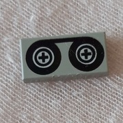 LEGO Jasnoszara LBG 1x2 Taśma kaseta 3069bp02